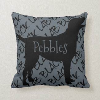 Coussin J'aime mon chien de laboratoire noir