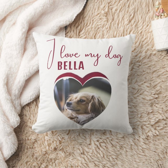 Coussin J'aime mon chien Red Heart Photo Nom de l'animal d (Couverture)