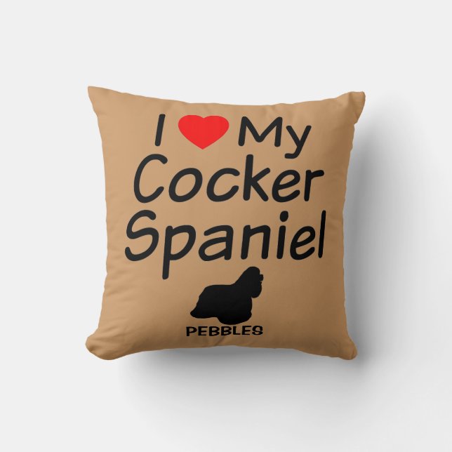 Coussin J'Aime Mon Cocker Spaniel Dog (Recto)