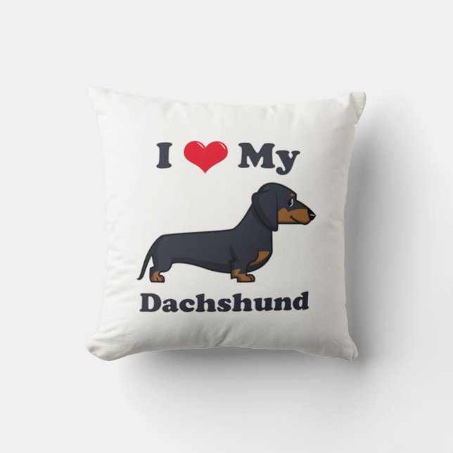 Coussin J'Aime Mon Dachshund (Recto)