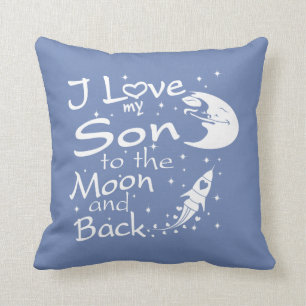 Coussin J'aime mon fils à la lune et au dos