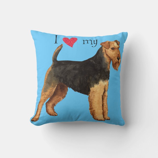 Coussin J'aime mon gallois Terrier (Recto)