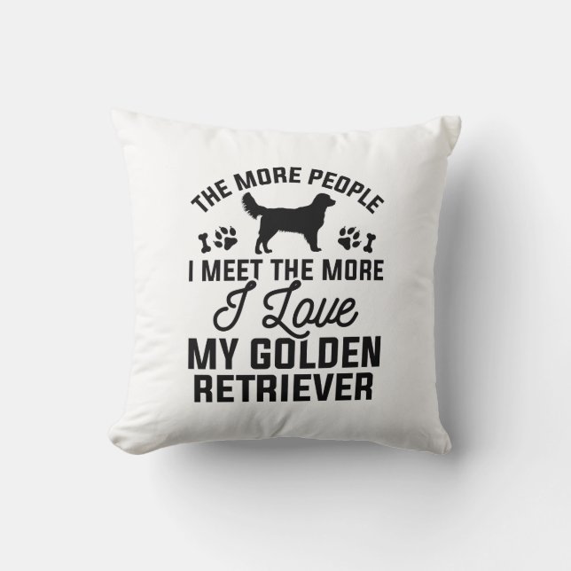 Coussin J'Aime Mon Golden Retriever (Recto)