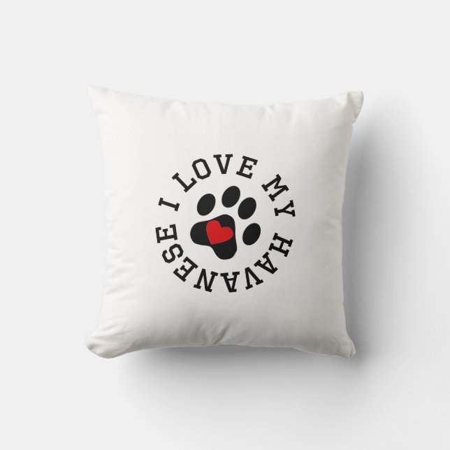 Coussin J'aime mon Havanese (Recto)