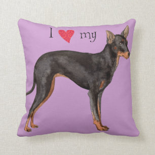 Coussin J'aime mon jouet Manchester Terrier