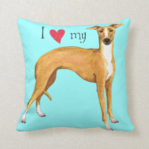 Coussin J'aime mon lévrier italien