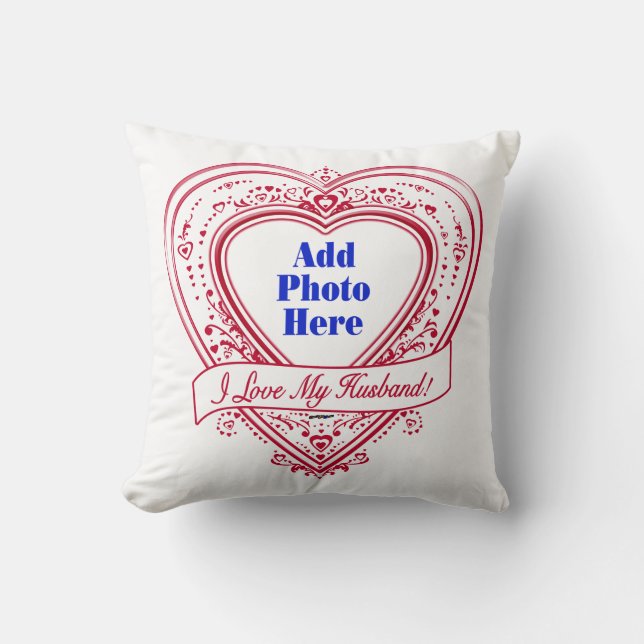 Coussin J'Aime Mon Mari ! Photo Red Hearts (Recto)