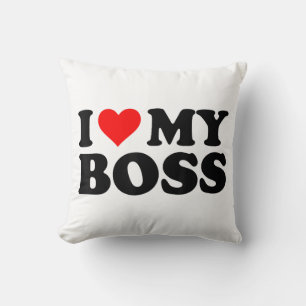 Coussin J'Aime Mon Patron Funny Red Heart Boss Je Coeur Me