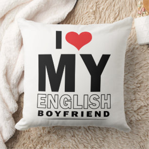 Coussin J'aime mon petit ami anglais