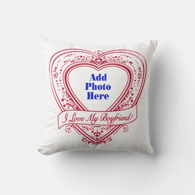 Coussin J'Aime Mon Petit Ami ! Photo Red Hearts (Recto)