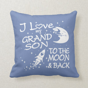 Coussin J'aime mon petit-fils à la lune et au dos