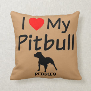 Coussin J'Aime Mon Pitbull Dog