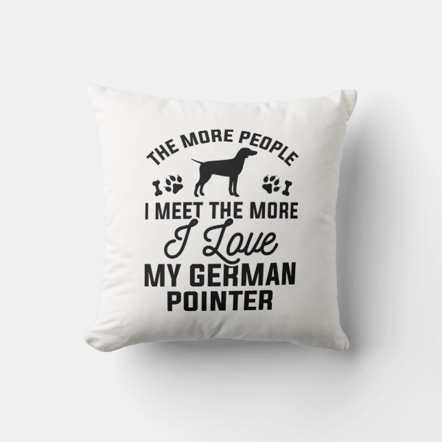 Coussin J'Aime Mon Pointeur Allemand (Recto)