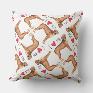 Coussin J'aime mon Rhodesian Ridgeback