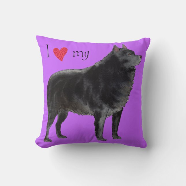 Coussin J'aime mon Schipperke (Recto)