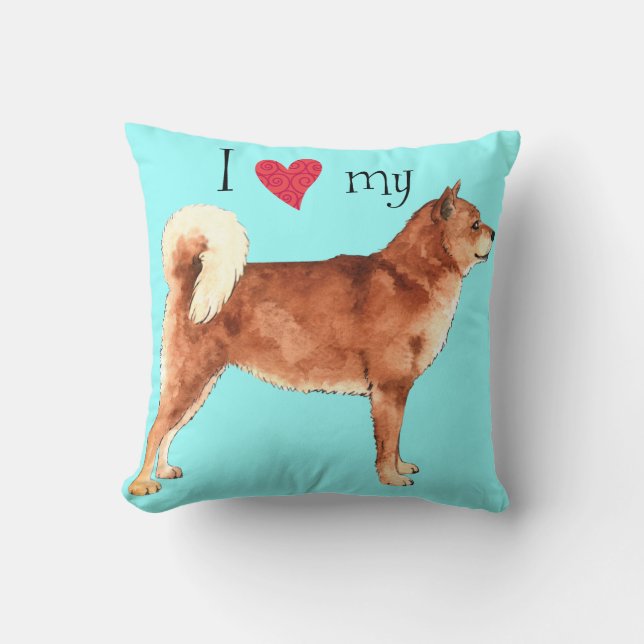 Coussin J'aime mon Shiba Inu (Recto)