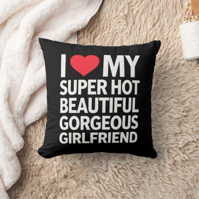 Coussin J'Aime Mon Super Hot Belle Magnifique Petite Amie (Couverture)
