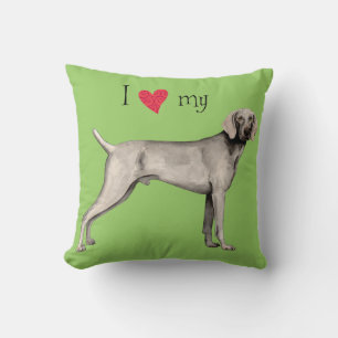 Coussin J'aime mon Weimaraner