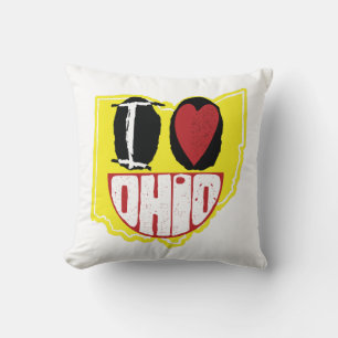 Coussin J'aime Ohio Visage Sourire Heureux