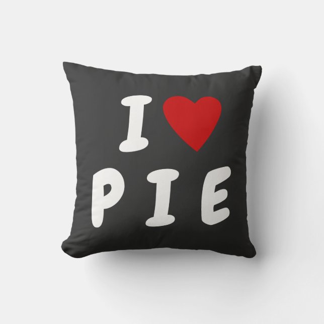 Coussin J'aime P I E | Coeur texte personnalisé PIE (Recto)