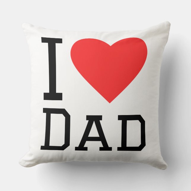Coussin J'aime papa autocollant carré (Recto)