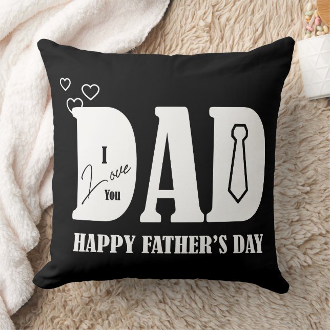 Coussin J'aime Papa Cravate Cœurs (Couverture)