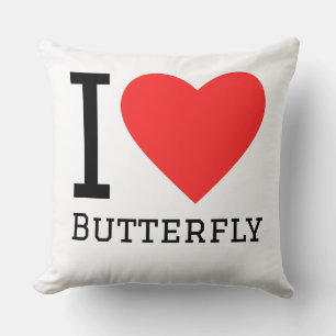 Coussin J'aime papillon