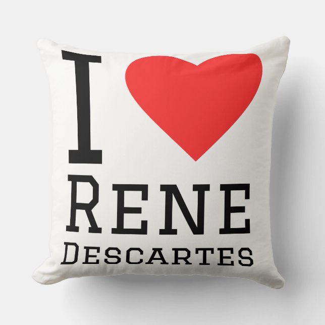 Coussin J'aime Rene Descartes  (Recto)