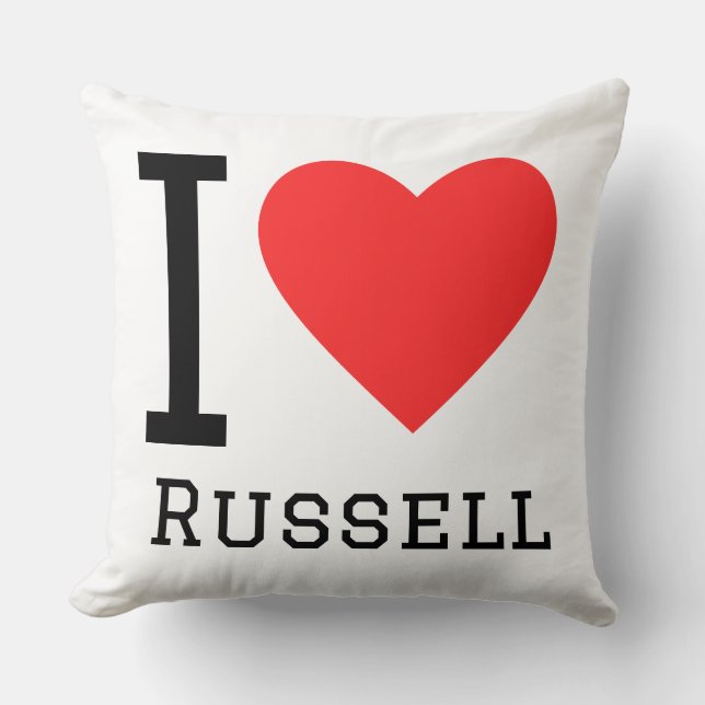 Coussin J'aime russell (Recto)