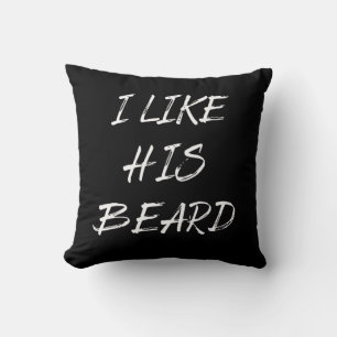 Coussin J'aime sa barbe homme barbu drôle