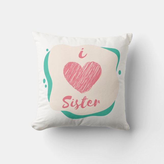 Coussin j'aime soeur/frère (Recto)
