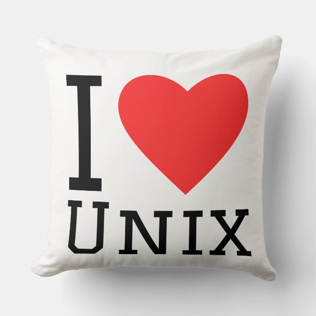 Coussin J'aime Unix  (Recto)