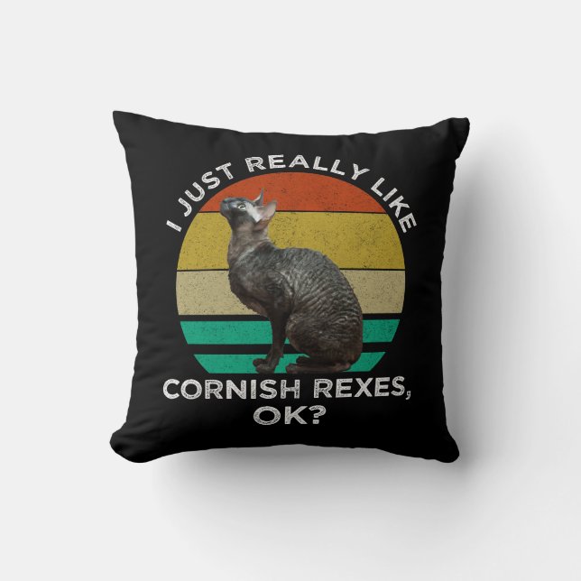 Coussin J'aime vraiment beaucoup les Cornish Rex, OK ? (Recto)