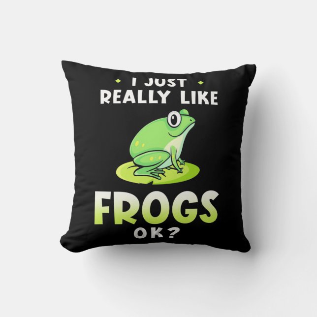 Coussin J'Aime Vraiment Les Grenouilles (Recto)