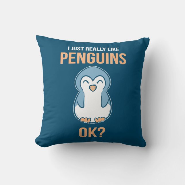 Coussin J'Aime Vraiment Penguin (Recto)