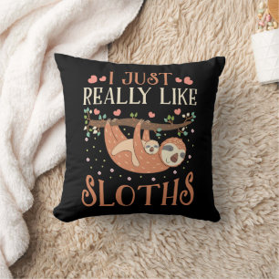 Coussin J'Aime Vraiment Sloths Maman Baby Sloth Lover