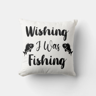 Coussin J'aimerais pêcher une citation drôle
