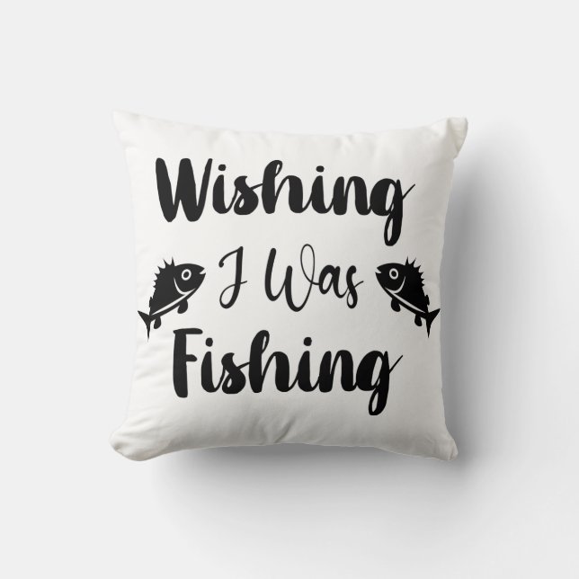 Coussin J'aimerais pêcher une citation drôle (Recto)