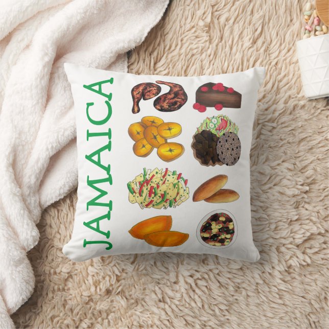 Coussin JAMAICA Jamaïcain Foods Caribbean Island Cuisine (Couverture)