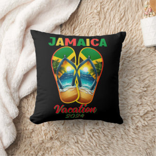 Coussin Jamaïque 2024 Flip Flop Vacation Plage tropicale