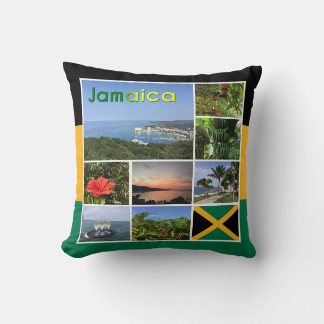 Coussin Jamaïque - Collage photo (Recto)