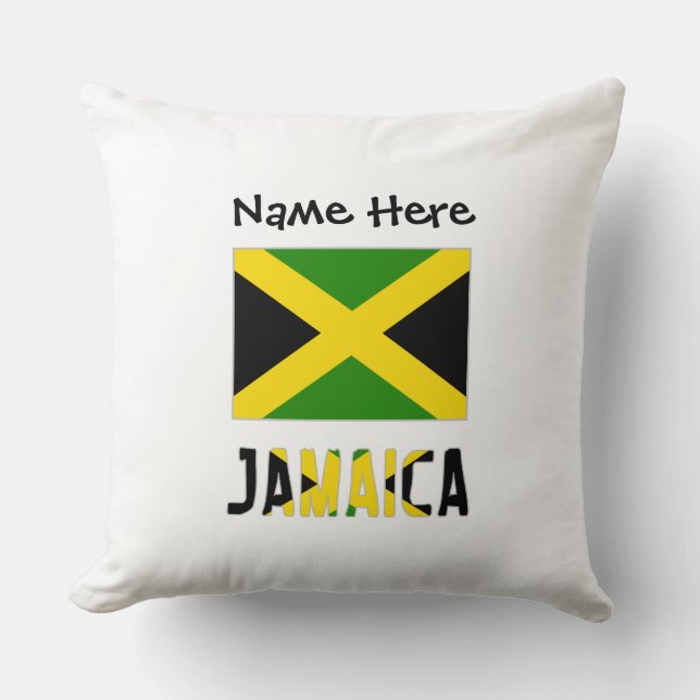 Coussin Jamaïque et drapeau jamaïcain personnalisés  (Recto)