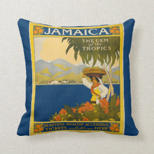 Coussin Jamaïque - Gem of the Tropics (poster vintage)