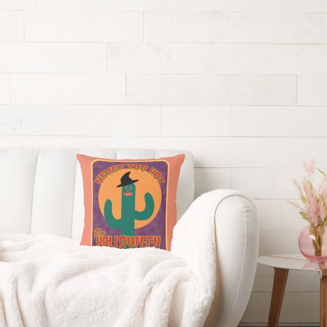 Coussin Jamais trop chaud Halloween Funny Artsy Cactus (Canapé)