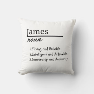 Coussin James, Garçon Nom Personnalisé Définition