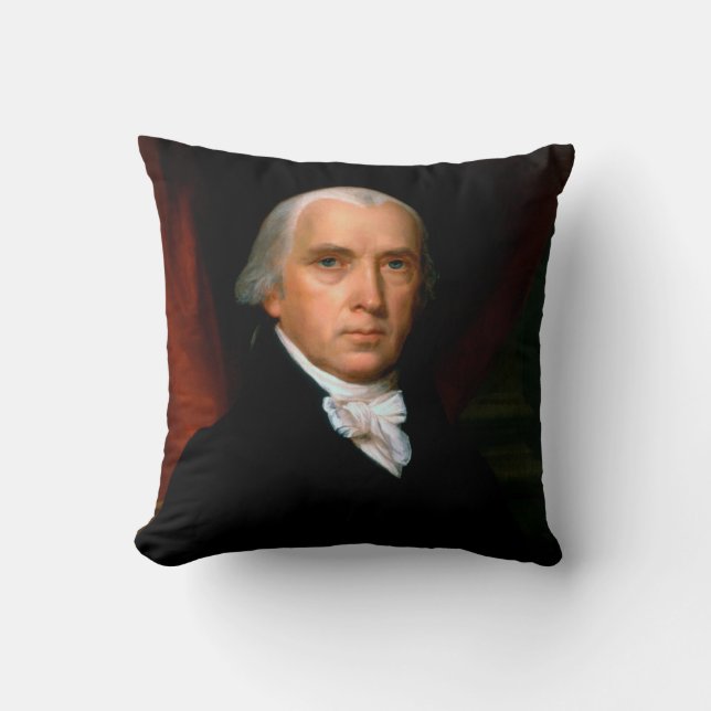 Coussin James Madison le 4ème président : Amérique colonia (Recto)