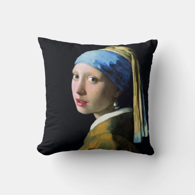 Coussin Jan Vermeer Girl Avec Une Perle Élevant L'Art Baro (Recto)