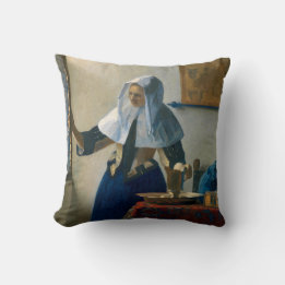 Coussin Jan VerMeer portrait femme célèbre art néerlandais