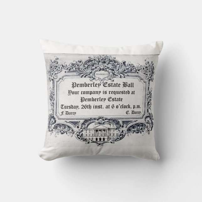 Coussin Jane Austen : Boule de domaine de Pemberley (Recto)