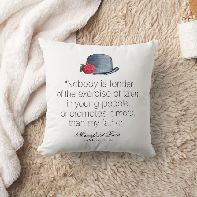 Coussin Jane Austen - Mon père - Casquette Vintage (Couverture)
